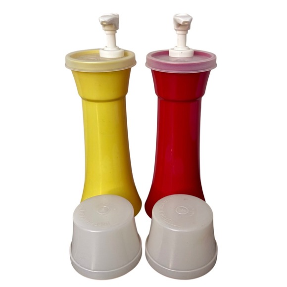 Tupperware Other - Vintage Tupperware | Ketchup & Mustard Pump Dispensers | Retro Condiment Set